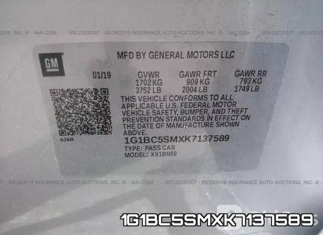 1G1BC5SMXK7137589 фото 10