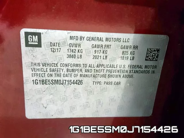 1G1BE5SM0J7154426 фото 2
