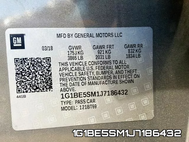 1G1BE5SM1J7186432 фото 2