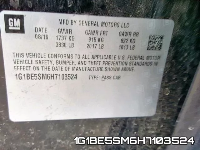 1G1BE5SM6H7103524 фото 2