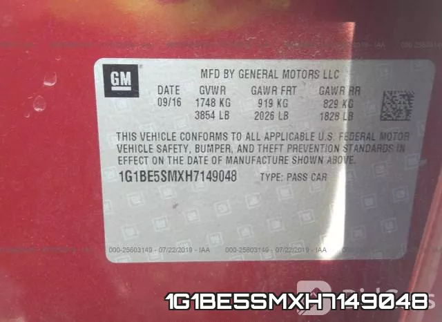 1G1BE5SMXH7149048 фото 10