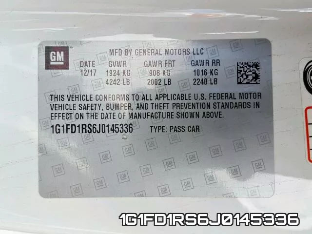 1G1FD1RS6J0145336 фото 2