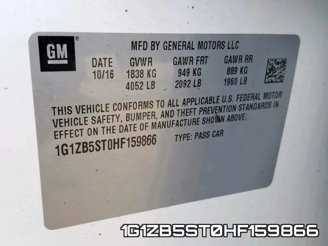 1G1ZB5ST0HF159866 фото 2
