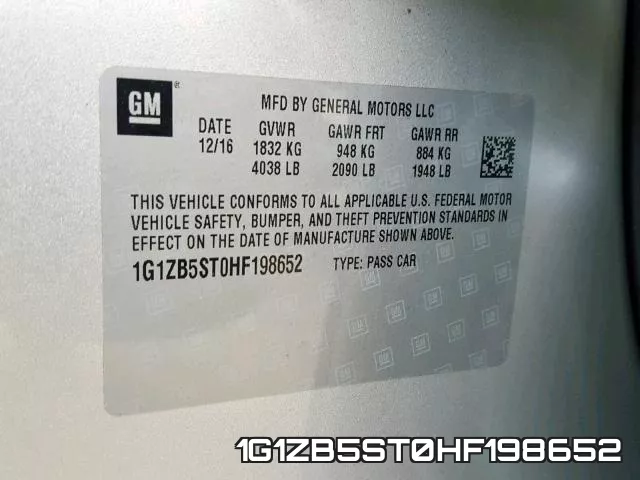 1G1ZB5ST0HF198652 фото 2