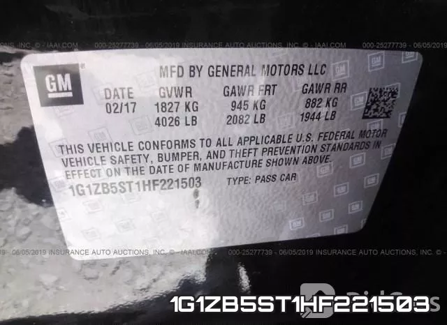 1G1ZB5ST1HF221503 фото 10