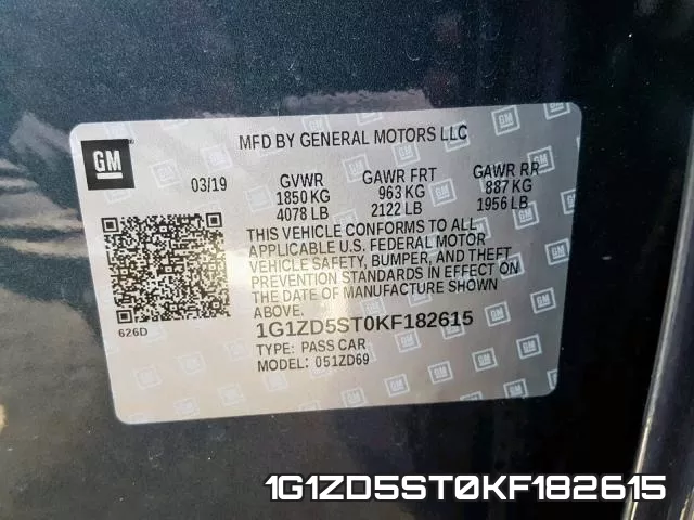 1G1ZD5ST0KF182615 фото 2
