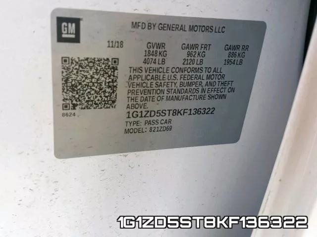 1G1ZD5ST8KF136322 фото 2
