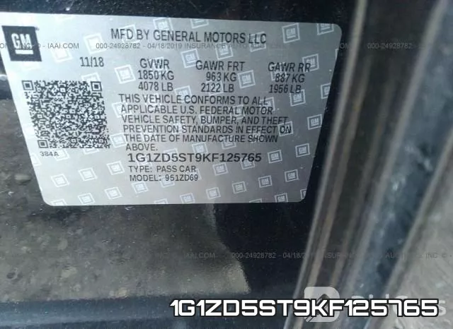 1G1ZD5ST9KF125765 фото 10