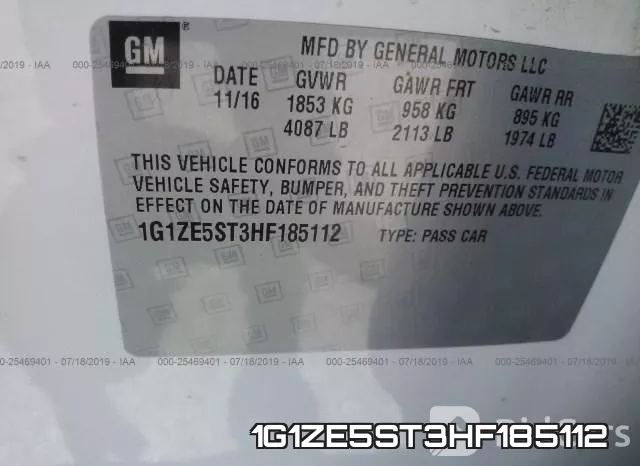 1G1ZE5ST3HF185112 фото 10