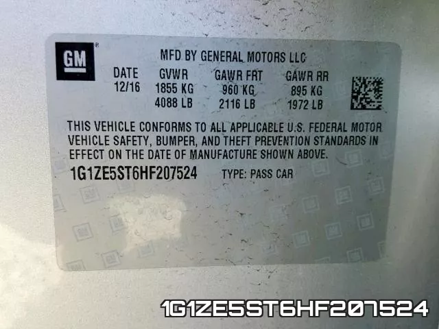 1G1ZE5ST6HF207524 фото 2
