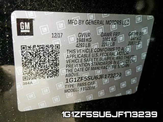 1G1ZF5SU6JF173239 фото 2