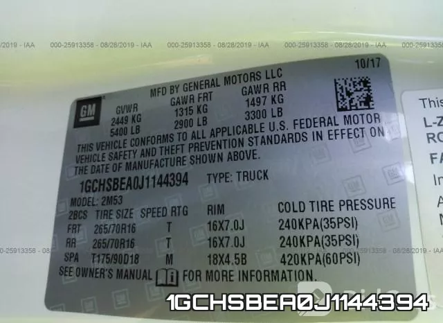 1GCHSBEA0J1144394 фото 10