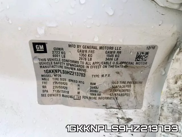 1GKKNPLS9HZ213783 фото 2