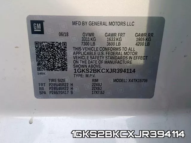 1GKS2BKCXJR394114 фото 2