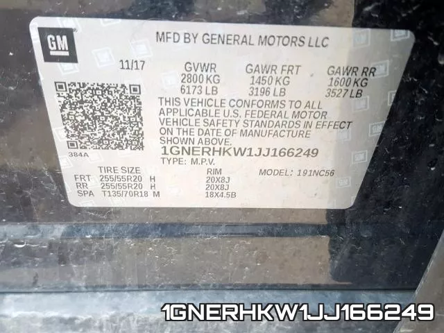 1GNERHKW1JJ166249 фото 2