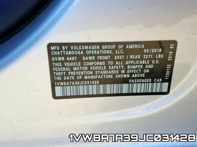 1VWBA7A39JC031428 фото 2