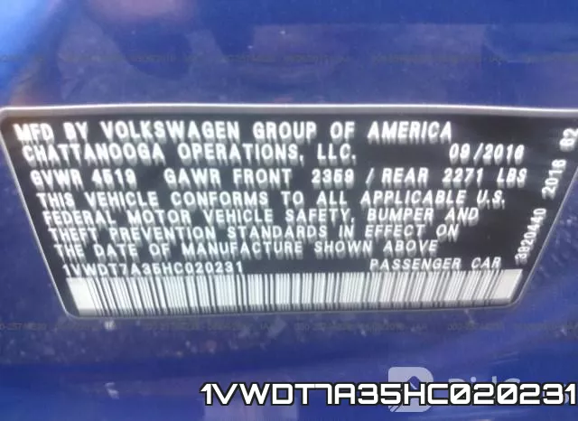1VWDT7A35HC020231 фото 10