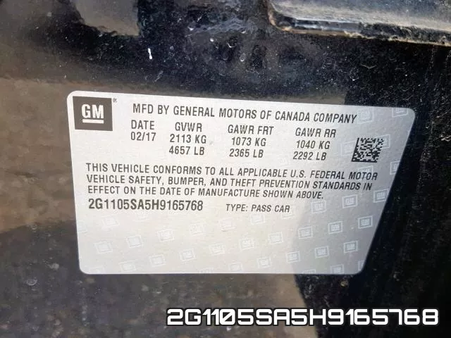 2G1105SA5H9165768 фото 2