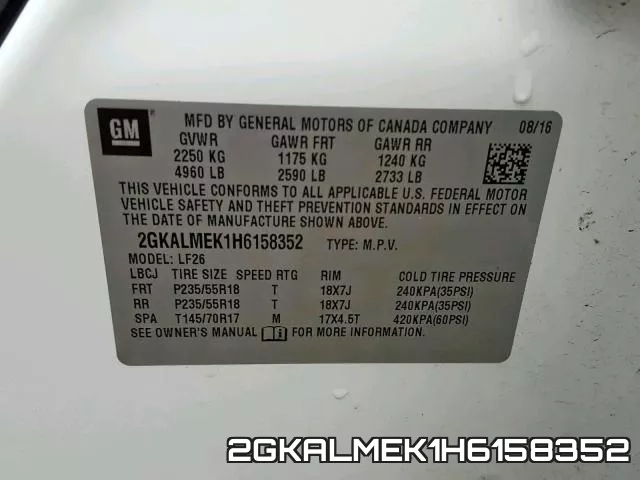 2GKALMEK1H6158352 фото 2