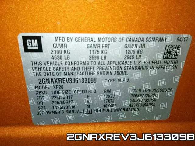2GNAXREV3J6133098 фото 2