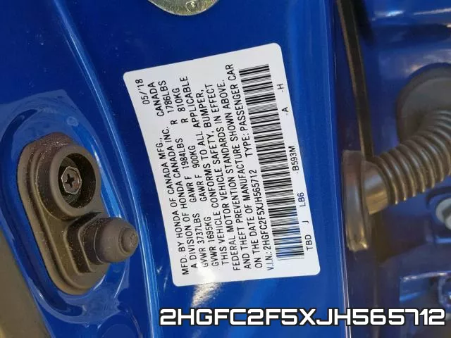 2HGFC2F5XJH565712 фото 2