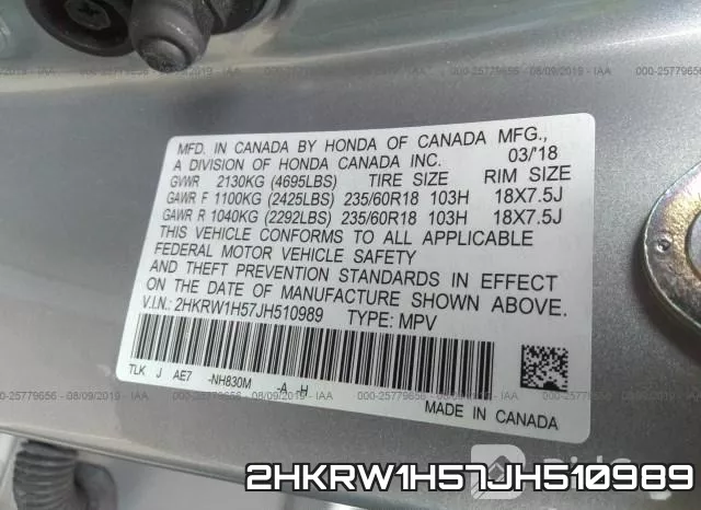 2HKRW1H57JH510989 фото 10