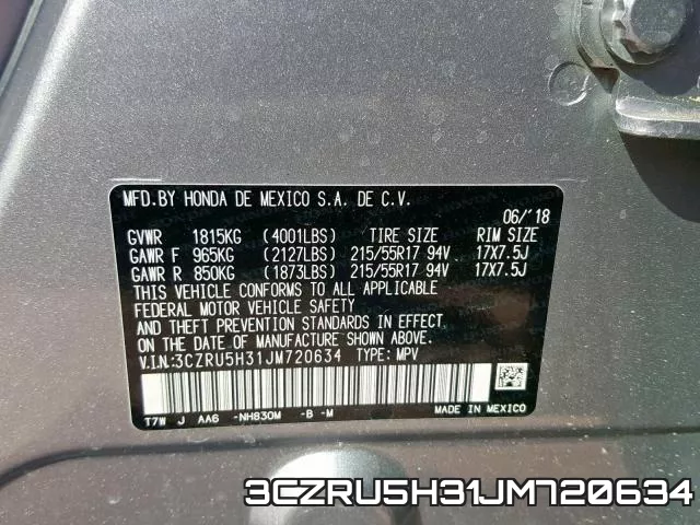 3CZRU5H31JM720634 фото 2