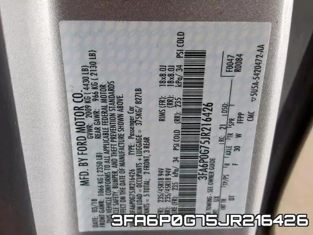 3FA6P0G75JR216426 фото 2