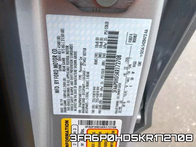 3FA6P0HD5KR172708 фото 2