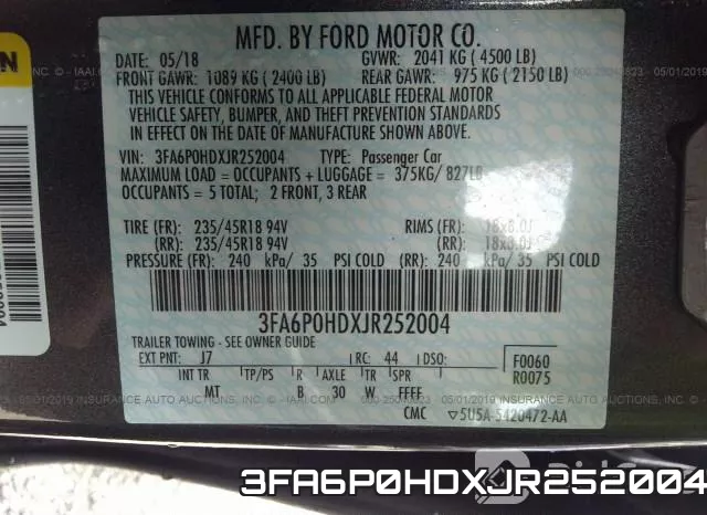 3FA6P0HDXJR252004 фото 10