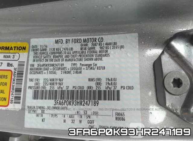 3FA6P0K93HR247189 фото 10