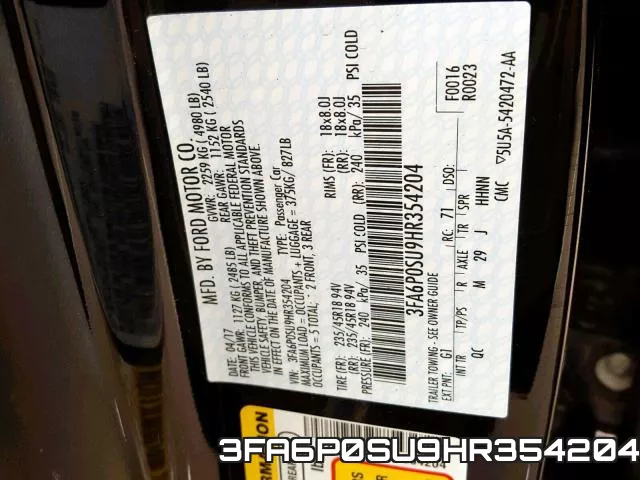 3FA6P0SU9HR354204 фото 2
