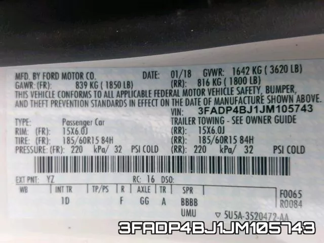 3FADP4BJ1JM105743 фото 2