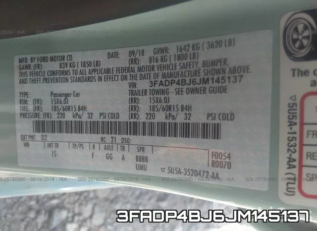 3FADP4BJ6JM145137 фото 10