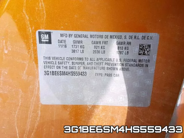 3G1BE6SM4HS559433 фото 2