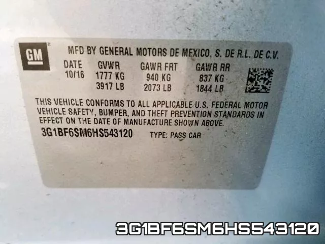 3G1BF6SM6HS543120 фото 2