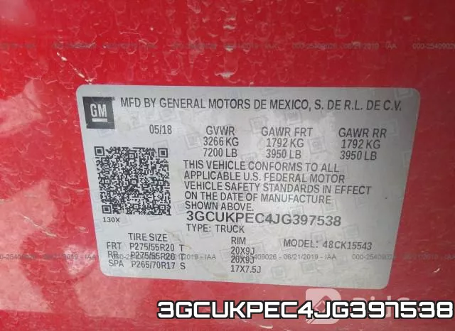 3GCUKPEC4JG397538 фото 10