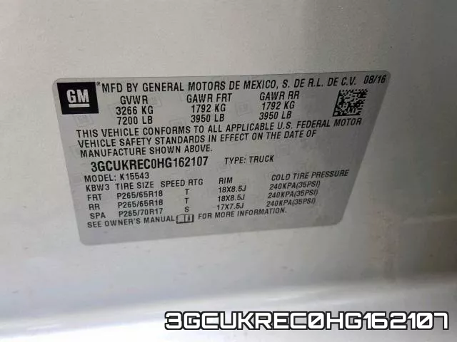 3GCUKREC0HG162107 фото 2