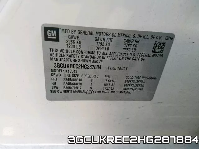 3GCUKREC2HG287884 фото 2