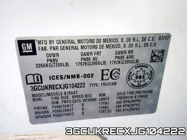 3GCUKRECXJG104222 фото 2