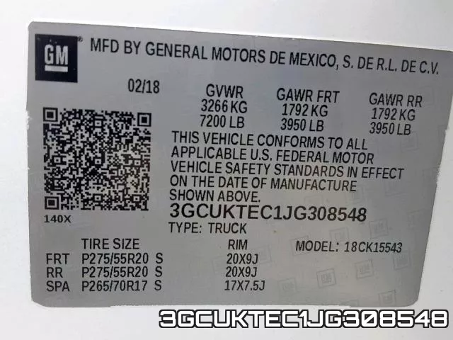 3GCUKTEC1JG308548 фото 2