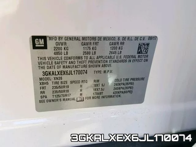 3GKALXEX6JL170074 фото 2