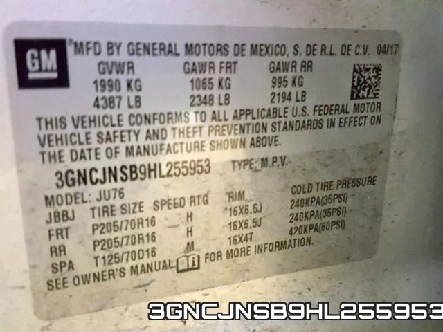 3GNCJNSB9HL255953 фото 2