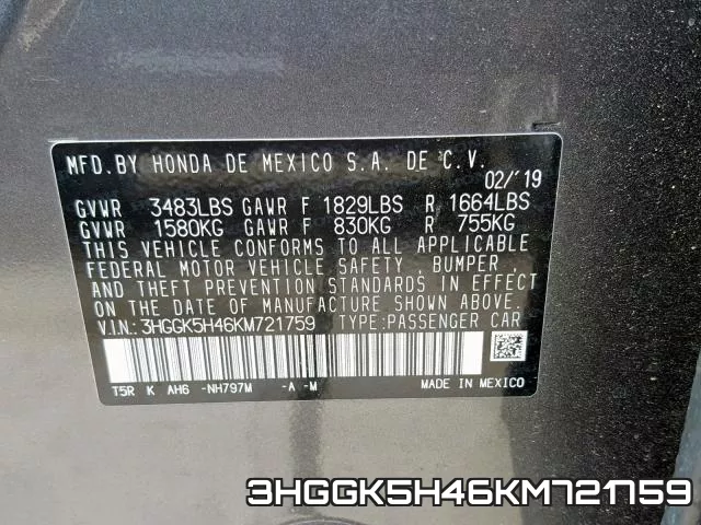 3HGGK5H46KM721759 фото 2