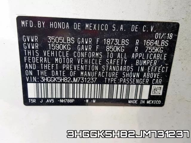 3HGGK5H82JM731237 фото 2