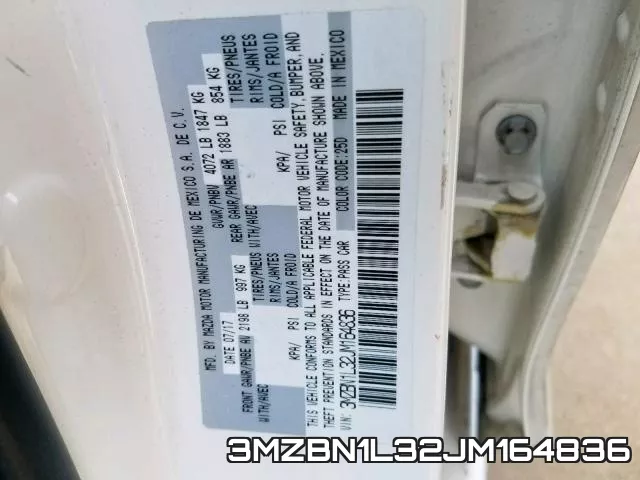 3MZBN1L32JM164836 фото 2