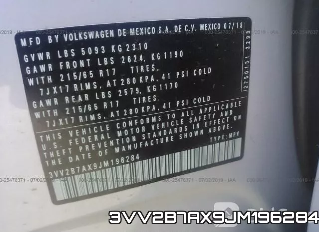 3VV2B7AX9JM196284 фото 10