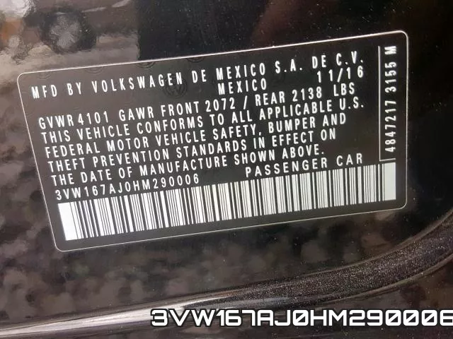 3VW167AJ0HM290006 фото 2