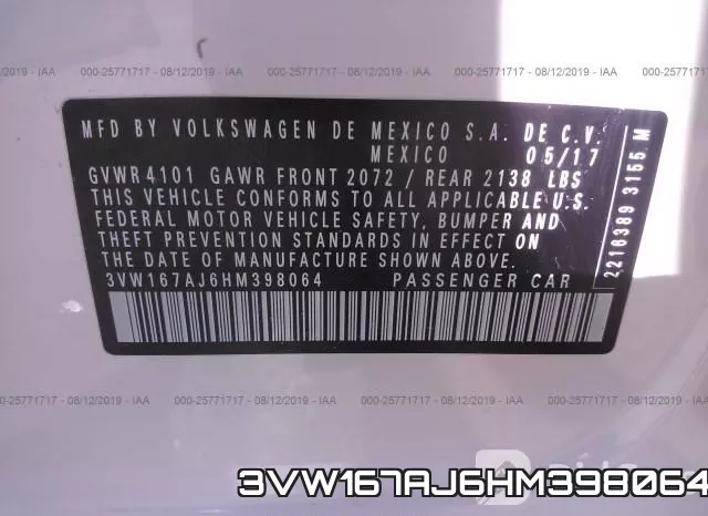 3VW167AJ6HM398064 фото 10