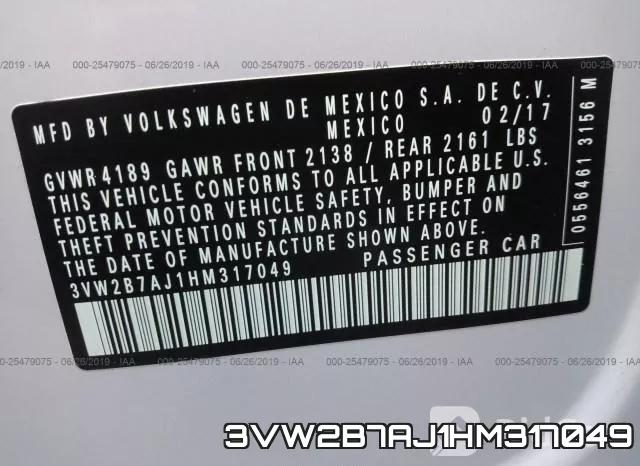 3VW2B7AJ1HM317049 фото 10